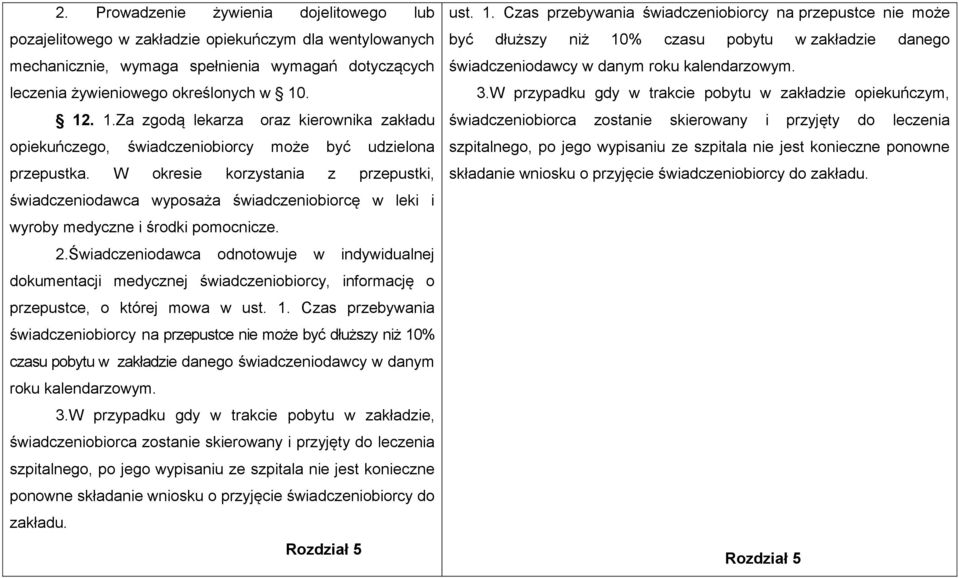 W okresie korzystania z przepustki, świadczeniodawca wyposaża świadczeniobiorcę w leki i wyroby medyczne i środki pomocnicze. 2.