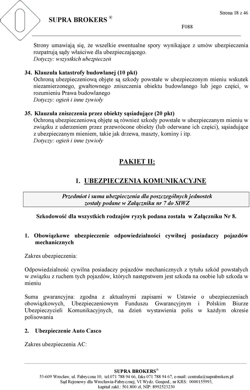 w rozumieniu Prawa budowlanego Dotyczy: ogień i inne żywioły 35.