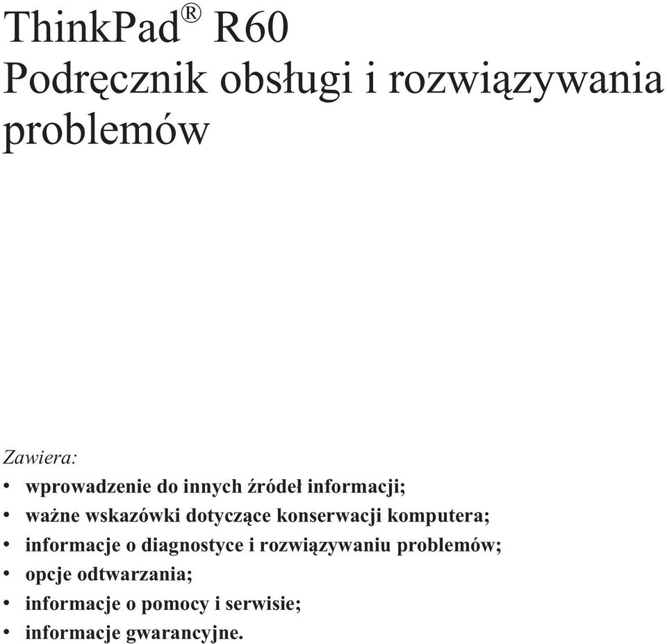 konserwacji komputera; v informacje o diagnostyce i rozwiązywaniu