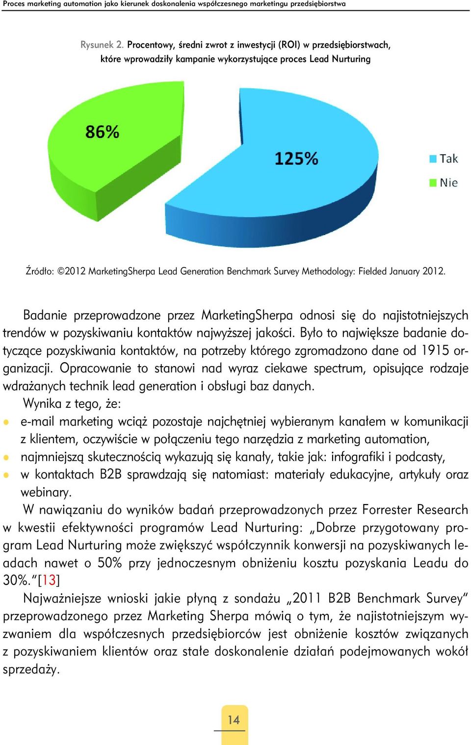 Methodology: Fielded January 2012. Badanie przeprowadzone przez MarketingSherpa odnosi się do najistotniejszych trendów w pozyskiwaniu kontaktów najwyższej jakości.