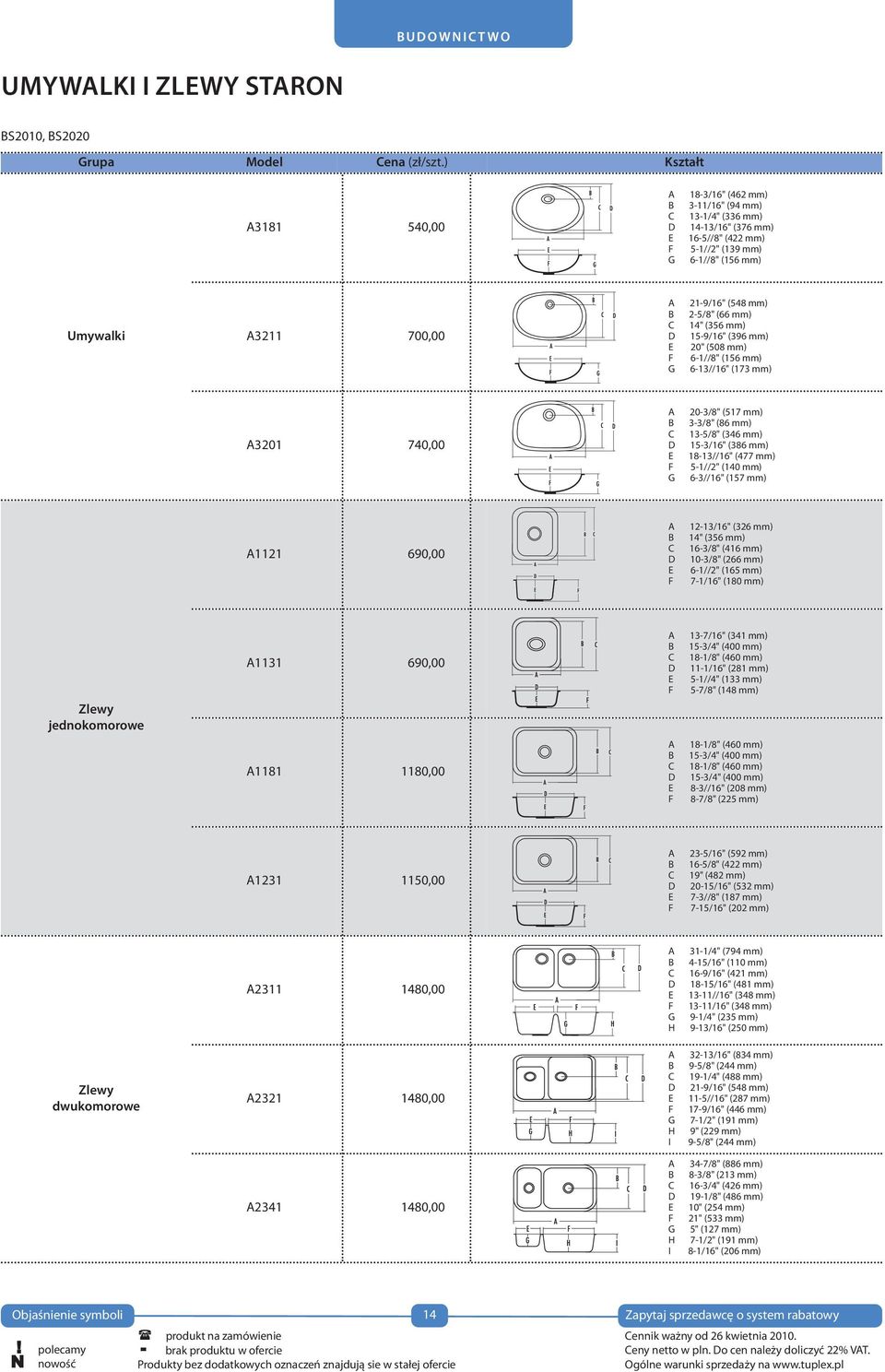 21-9/16" (548 mm) 2-5/8" (66 mm) 14" (356 mm) 15-9/16" (396 mm) 20" (508 mm) 6-1//8" (156 mm) 6-13//16" (173 mm) A3201 740,00 A B C D E f G 20-3/8" (517 mm) 3-3/8" (86 mm) 13-5/8" (346 mm) 15-3/16"