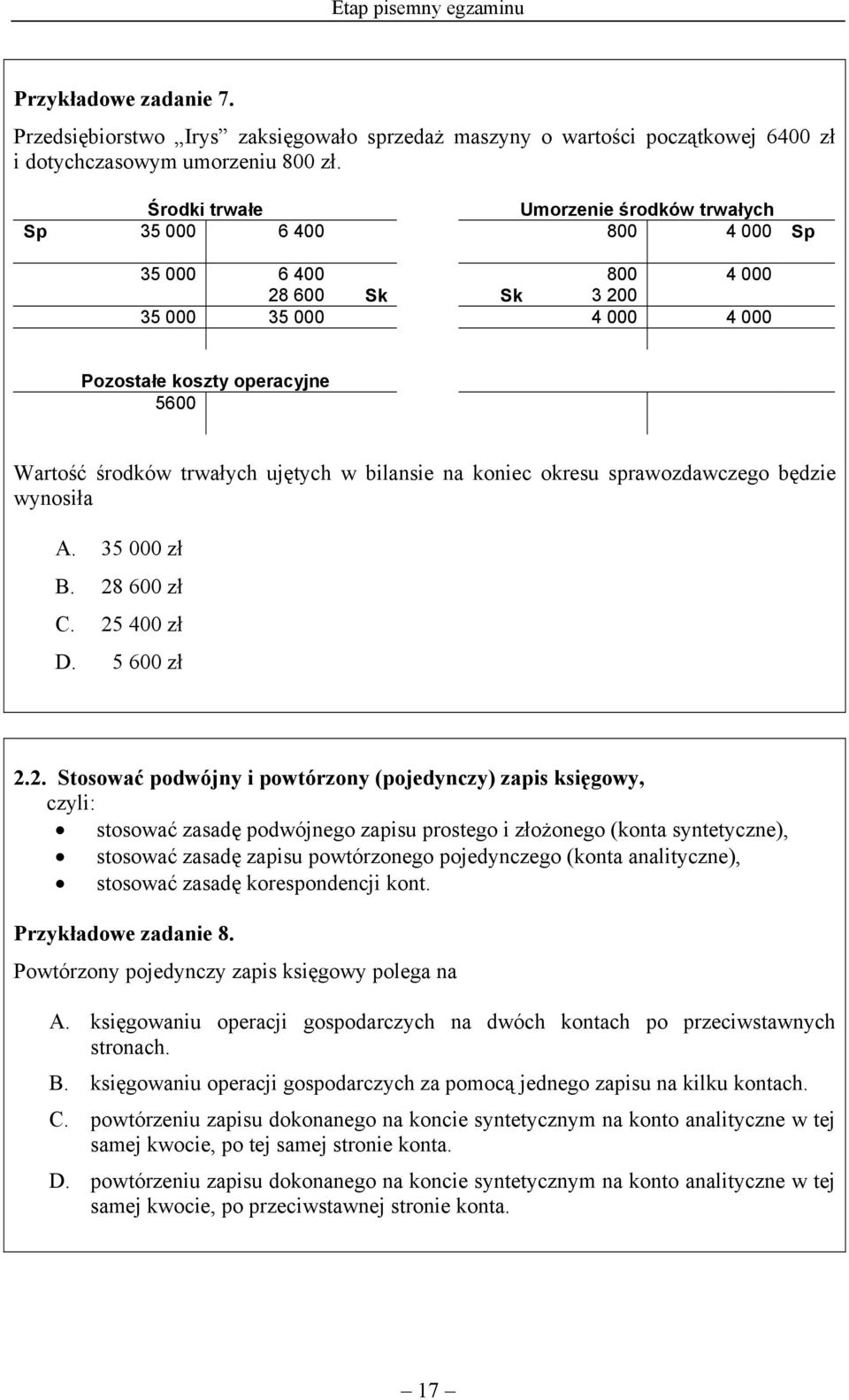 ujętych w bilansie na koniec okresu sprawozdawczego będzie wynosiła A. 35 000 zł B. 28