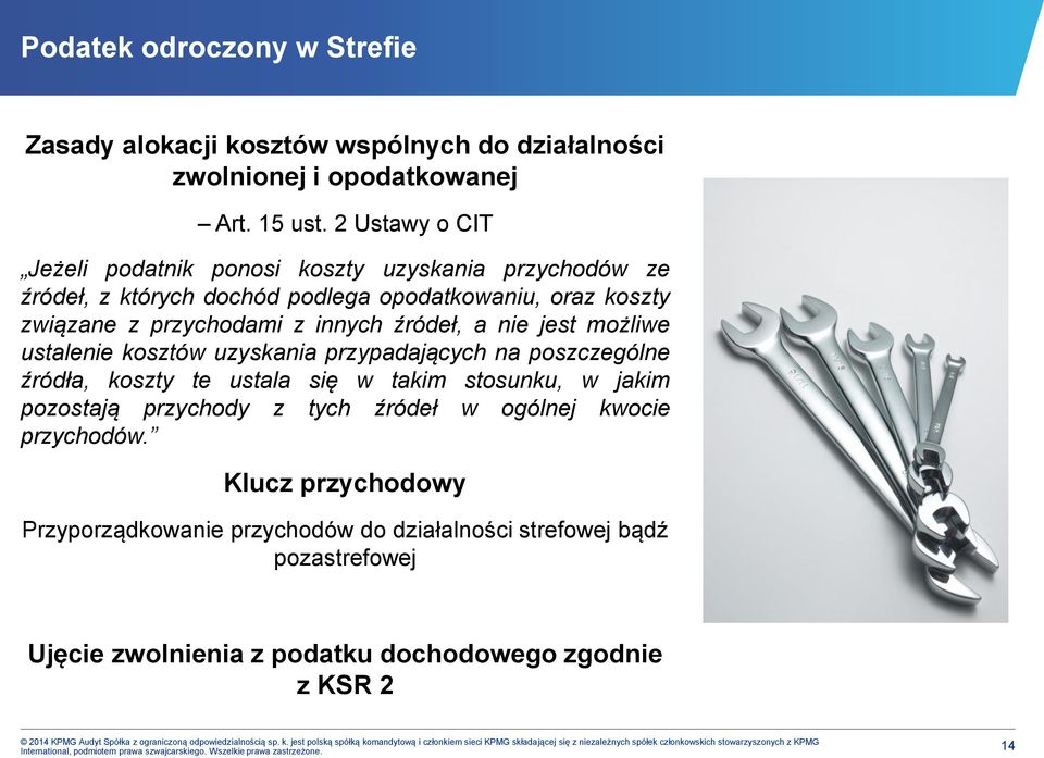 kosztów uzyskania przypadających na poszczególne źródła, koszty te ustala się w takim stosunku, w jakim pozostają przychody z tych źródeł w ogólnej kwocie przychodów.