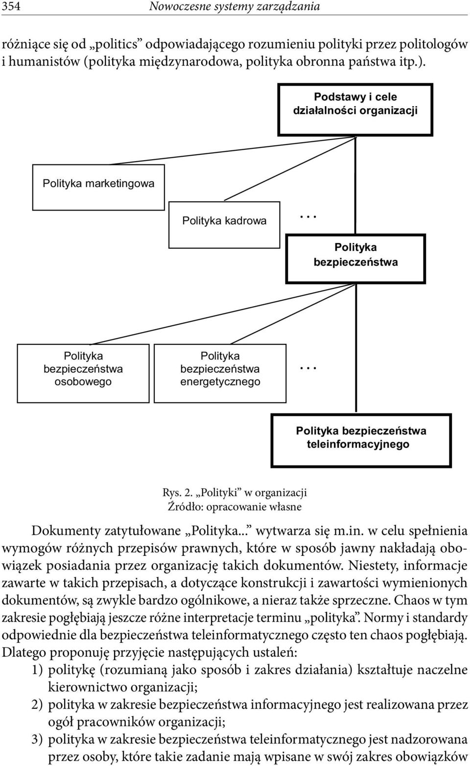 .. Polityka bezpieczeństwa teleinformacyjnego Rys. 2. Polityki w organizacji Źródło: opracowanie własne Dokumenty zatytułowane Polityka... wytwarza się m.in. w celu spełnienia wymogów różnych przepisów prawnych, które w sposób jawny nakładają obowiązek posiadania przez organizację takich dokumentów.