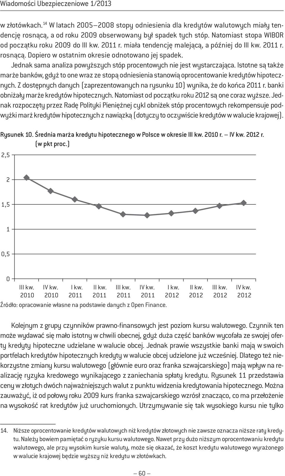 Jednak sama analiza powyższych stóp procentowych nie jest wystarczająca. Istotne są także marże banków, gdyż to one wraz ze stopą odniesienia stanowią oprocentowanie kredytów hipotecznych.