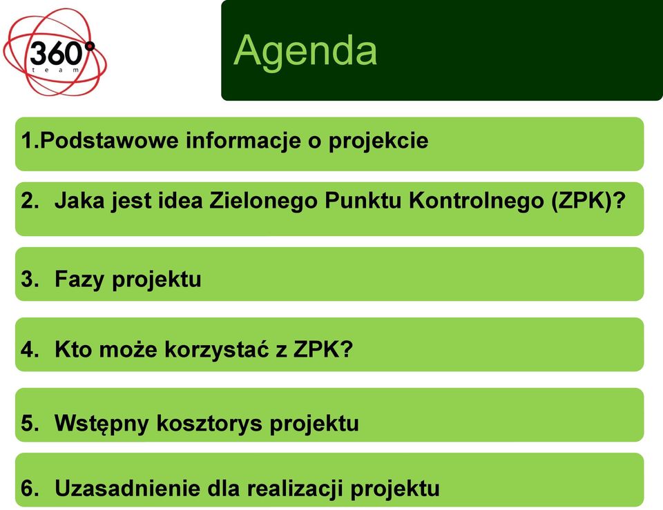 Fazy projektu ` 4. Kto może korzystać z ZPK? 5.