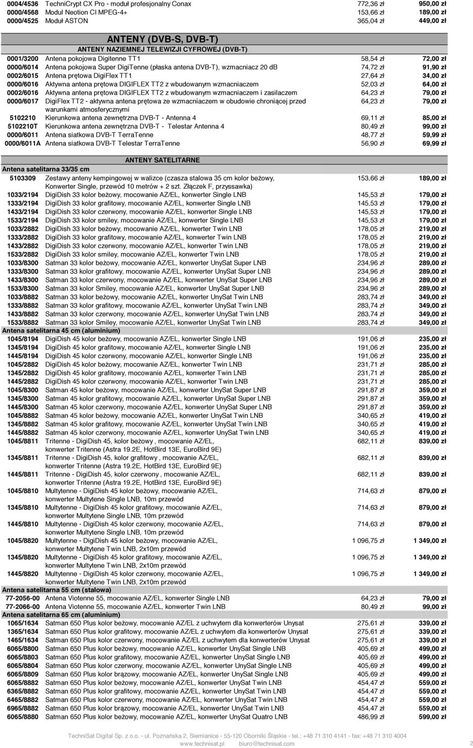 zł 0002/6015 Antena pr towa DigiFlex TT1 27,64 zł 34,00 zł 0000/6016 Aktywna antena pr towa DIGIFLEX TT2 z wbudowanym wzmacniaczem 52,03 zł 64,00 zł 0002/6016 Aktywna antena pr towa DIGIFLEX TT2 z