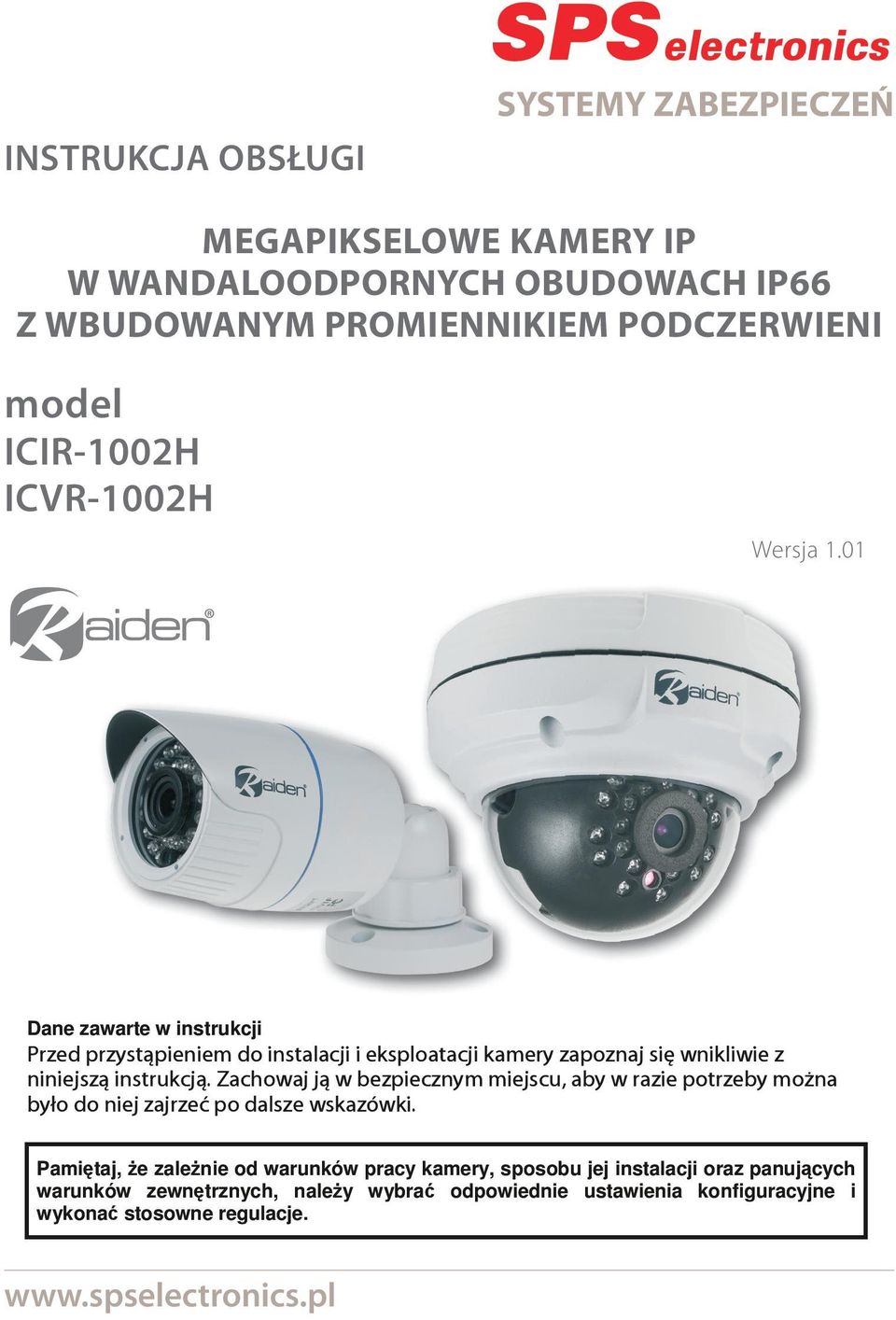 promiennikiem podczerwieni ICIR-1002H ICVR-1002H Wersja 1.