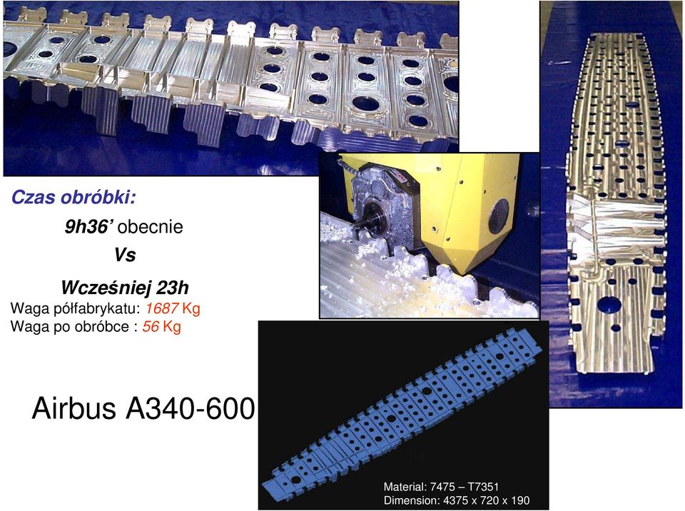 Material: 7475 T7351 Airbus A340-600 Dimension: