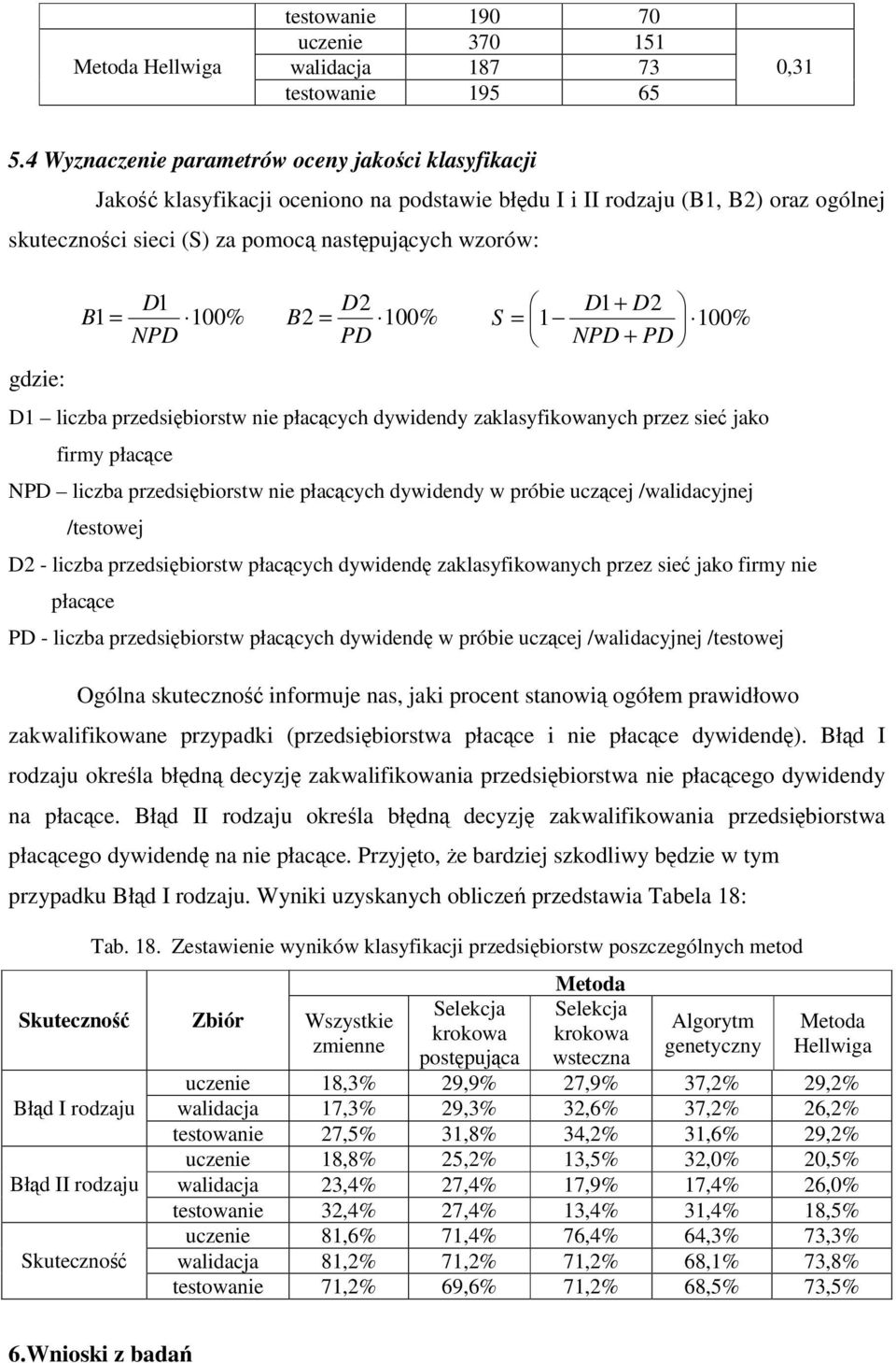 + D2 B 1 = 100% B 2 = 100% S = 1 100% NPD PD NPD + PD D1 liczba przedsibiorstw nie płaccych dywidendy zaklasyfikowanych przez sie jako firmy płacce NPD liczba przedsibiorstw nie płaccych dywidendy w