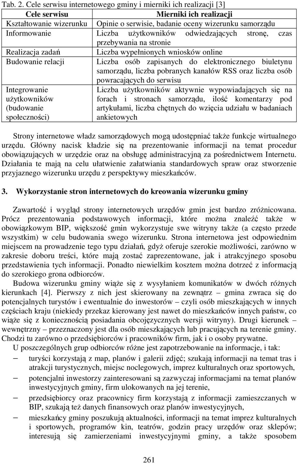 uŝytkowników odwiedzających stronę, czas przebywania na stronie Realizacja zadań Liczba wypełnionych wniosków online Budowanie relacji Liczba osób zapisanych do elektronicznego biuletynu samorządu,