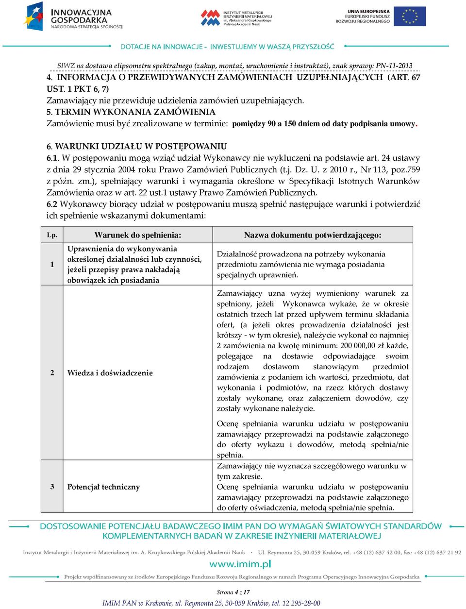 24 ustawy z dnia 29 stycznia 2004 roku Prawo Zamówień Publicznych (t.j. Dz. U. z 2010 r., Nr 113, poz.759 z późn. zm.