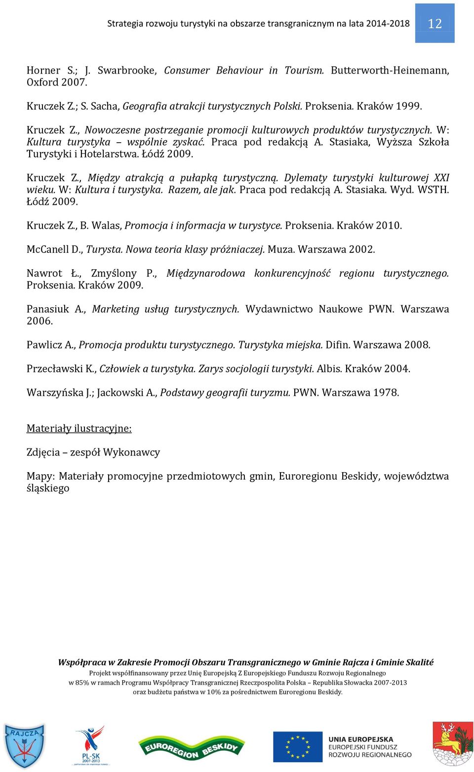 Praca pod redakcją A. Stasiaka, Wyższa Szkoła Turystyki i Hotelarstwa. Łódź 2009. Kruczek Z., Między atrakcją a pułapką turystyczną. Dylematy turystyki kulturowej XXI wieku. W: Kultura i turystyka.