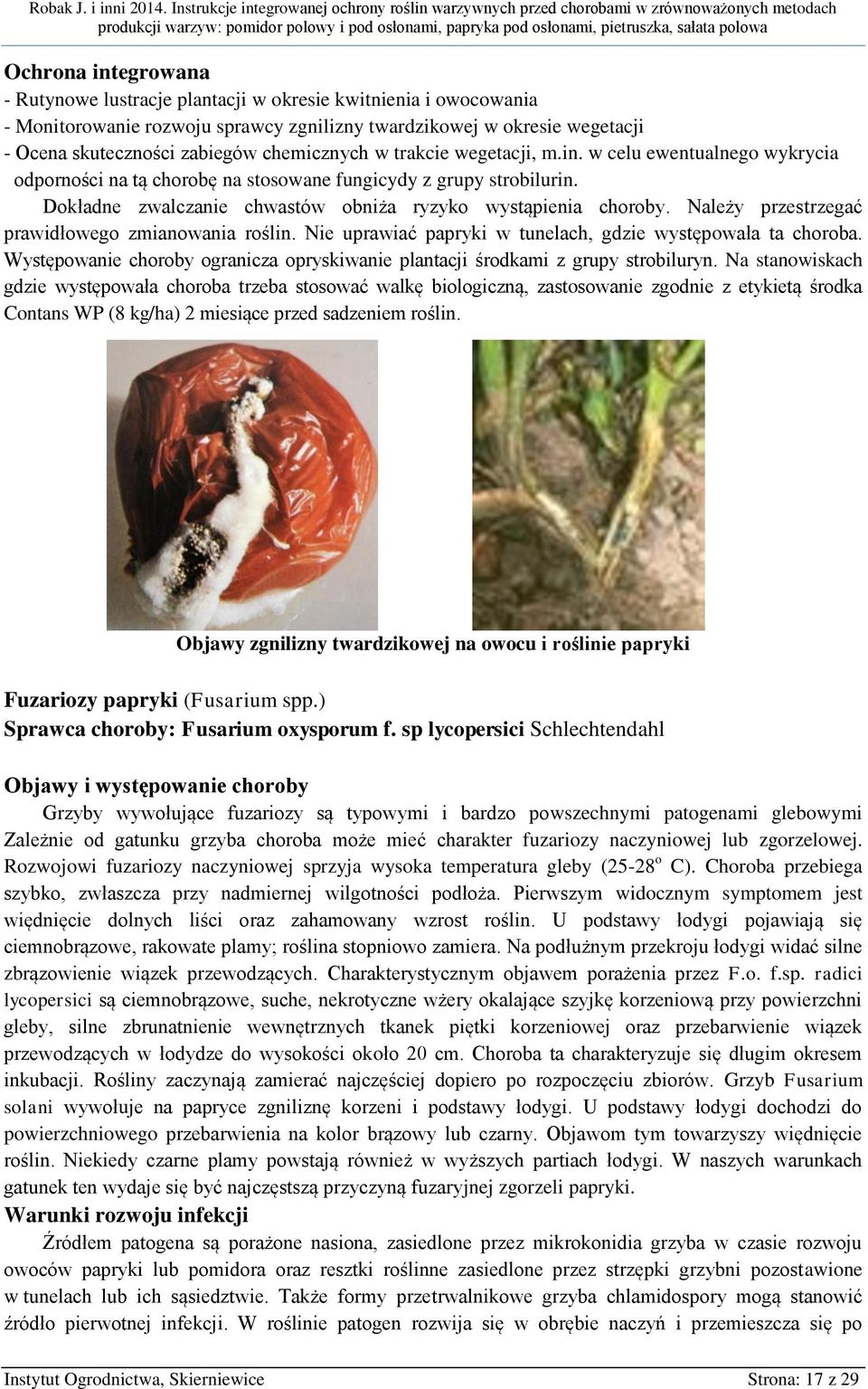 Należy przestrzegać prawidłowego zmianowania roślin. Nie uprawiać papryki w tunelach, gdzie występowała ta choroba. Występowanie choroby ogranicza opryskiwanie plantacji środkami z grupy strobiluryn.