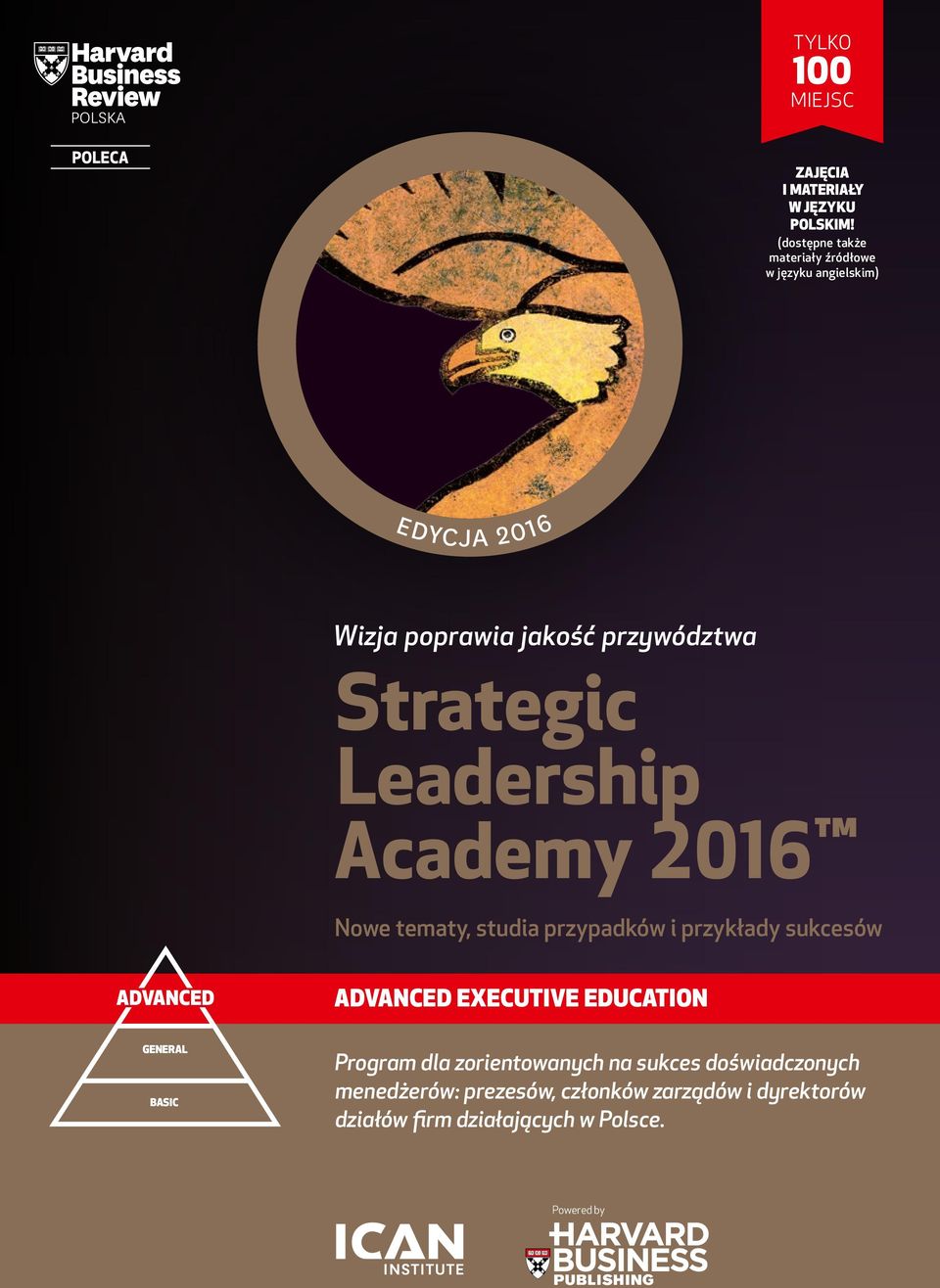 Leadership Academy 2016 Nowe tematy, studia przypadków i przykłady sukcesów ADVANCED GENERAL BASIC ADVANCED