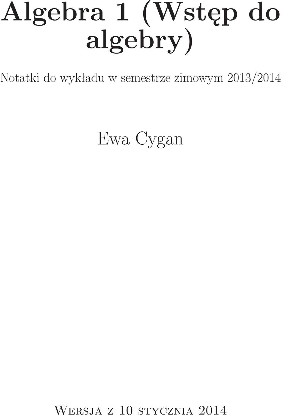 semestrze zimowym 2013/2014