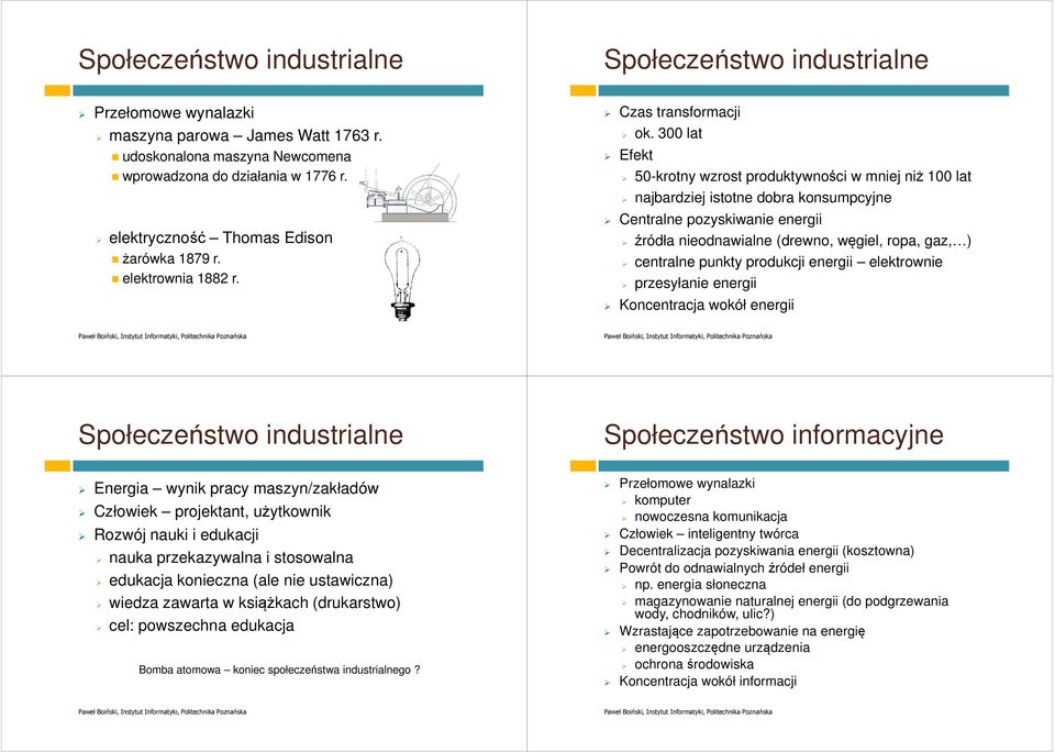 300 lat Efekt 50-krotny wzrost produktywności w mniej niż 100 lat najbardziej istotne dobra konsumpcyjne Centralne pozyskiwanie energii źródła nieodnawialne (drewno, węgiel, ropa, gaz, ) centralne