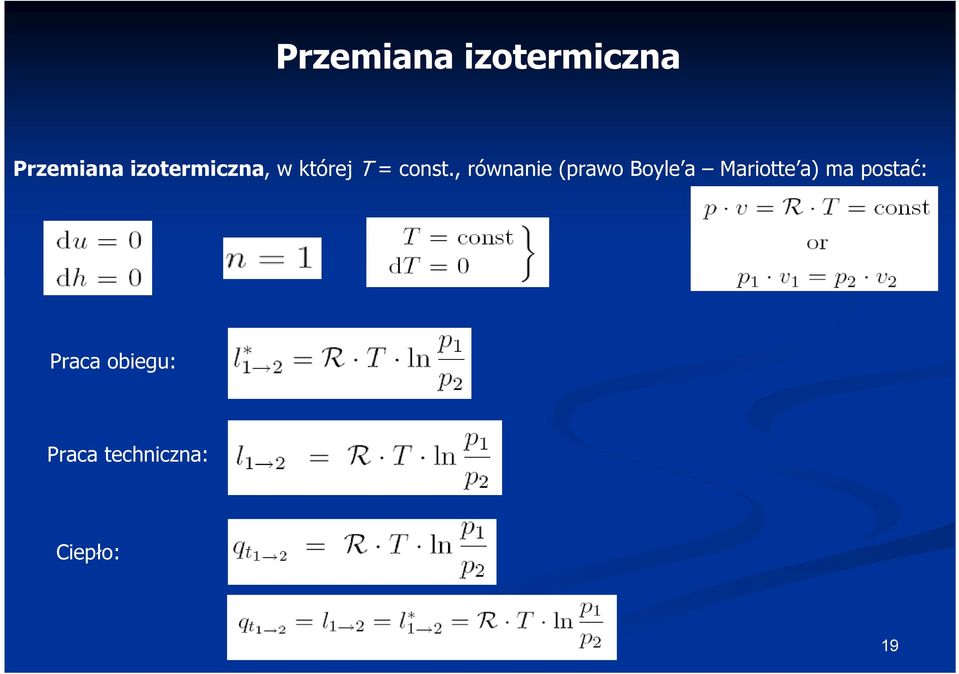 , równanie (prawo Boyle a Mariotte a)