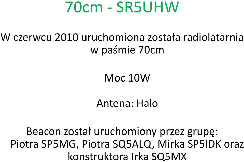 Beacon został uruchomiony przez grupę: Piotra