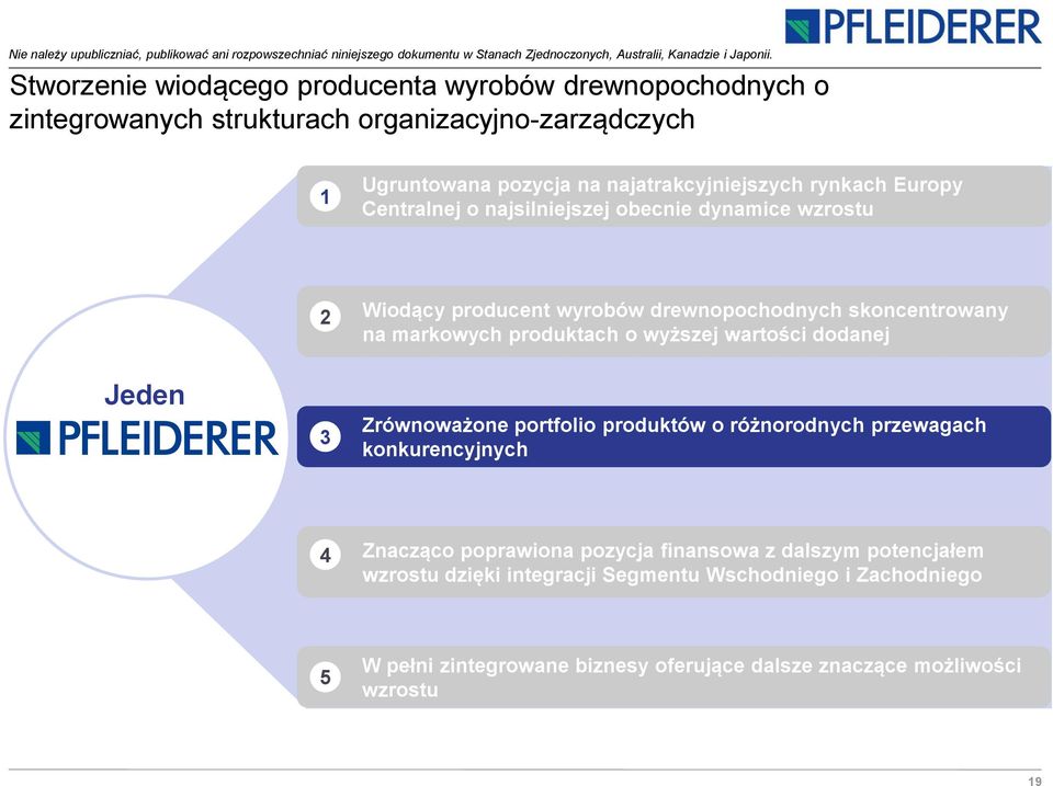 markowych produktach o wyższej wartości dodanej Jeden 3 Zrównoważone portfolio produktów o różnorodnych przewagach konkurencyjnych 4 Znacząco poprawiona