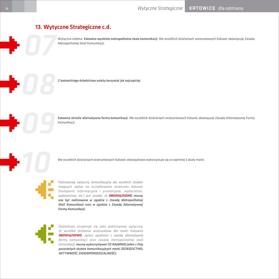 09 Katowice określa alternatywna forma komunikacji. We wszelkich działaniach wizerunkowych Katowic obowiązuje Zasada Alternatywnej Formy Komunikacji.