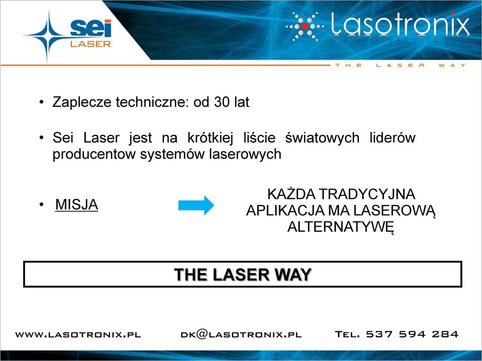 producentow systemów laserowych MISJA KAŻDA