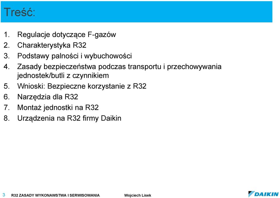 Zasady bezpieczeństwa podczas transportu i przechowywania jednostek/butli z czynnikiem 5.