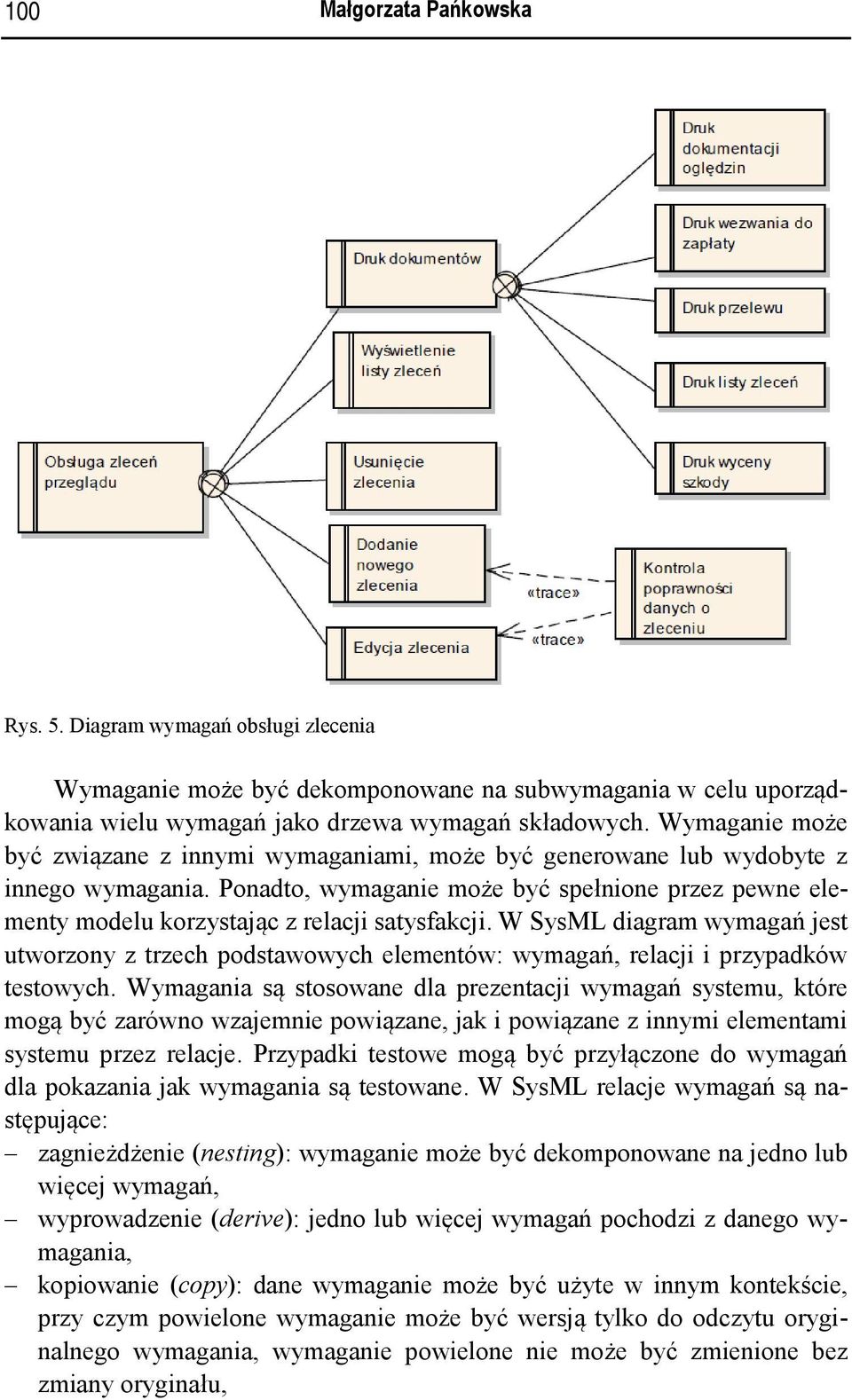 Ponadto, wymaganie może być spełnione przez pewne elementy modelu korzystając z relacji satysfakcji.