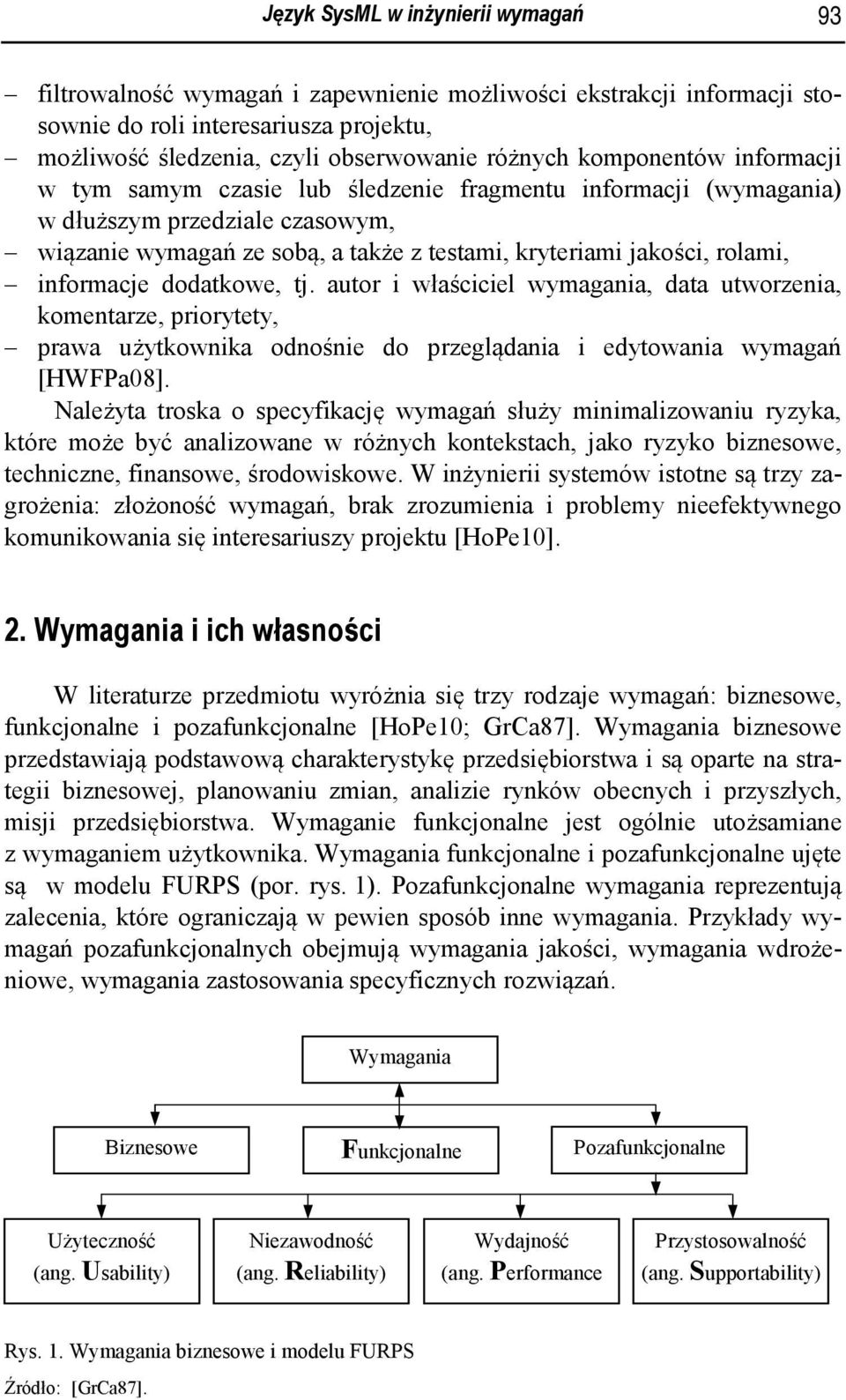 informacje dodatkowe, tj. autor i właściciel wymagania, data utworzenia, komentarze, priorytety, prawa użytkownika odnośnie do przeglądania i edytowania wymagań [HWFPa08].