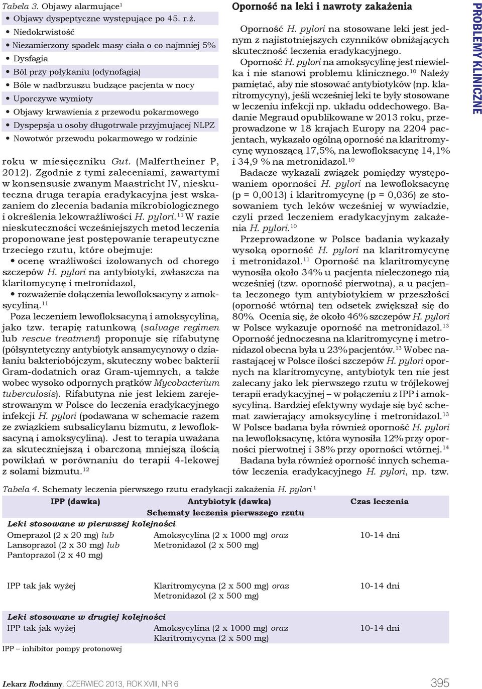 pokarmowego Dyspepsja u osoby długotrwale przyjmującej NLPZ Nowotwór przewodu pokarmowego w rodzinie roku w miesięczniku Gut. (Malfertheiner P, 2012).