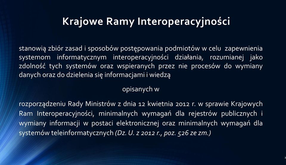 opisanych w rozporządzeniu Rady Ministrów z dnia 12 kwietnia 2012 r.