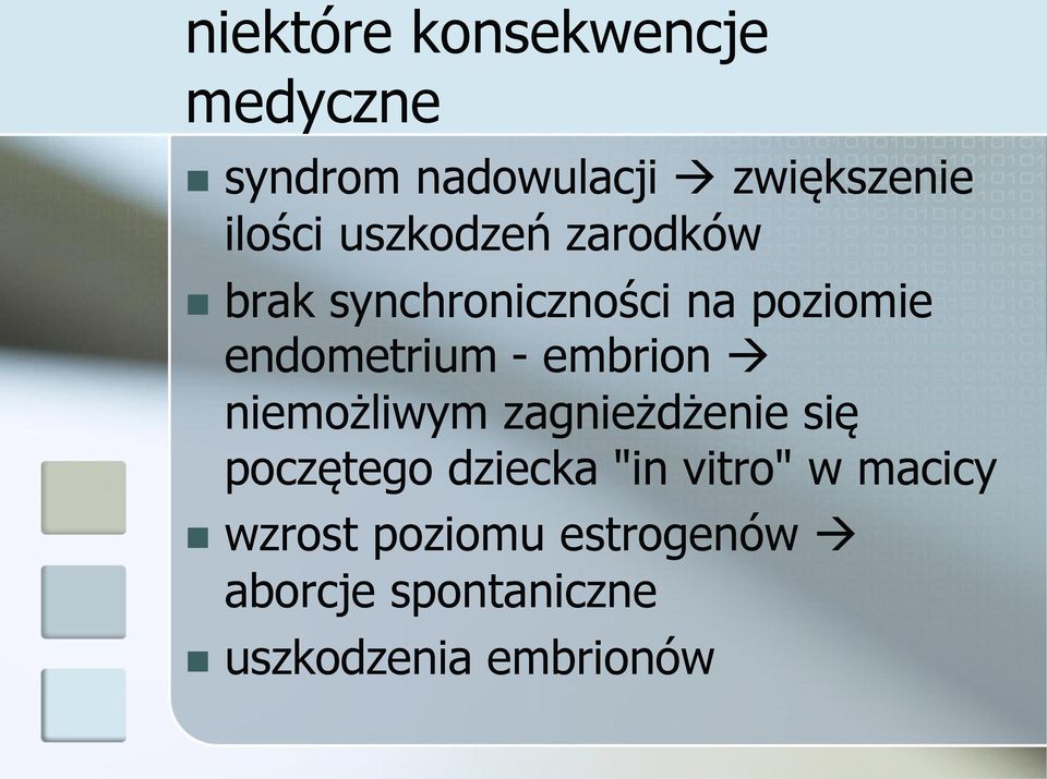 embrion niemożliwym zagnieżdżenie się poczętego dziecka "in vitro" w