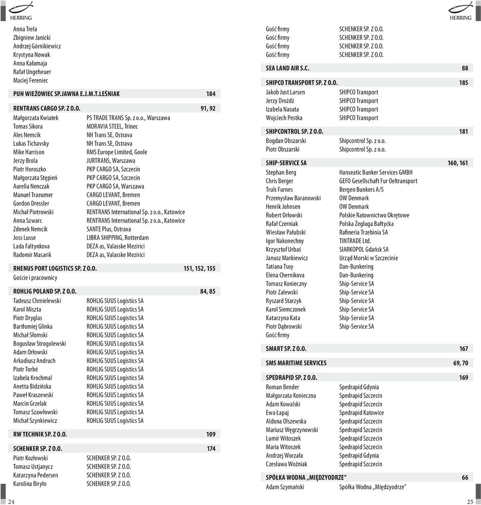 Horoszko PKP CARGO SA, Szczecin Małgorzata Stępień PKP CARGO SA, Szczecin Aurelia Nenczak PKP CARGO SA, Warszawa Manuel Traeumer CARGO LEVANT, Bremen Gordon Dressler CARGO LEVANT, Bremen Michał