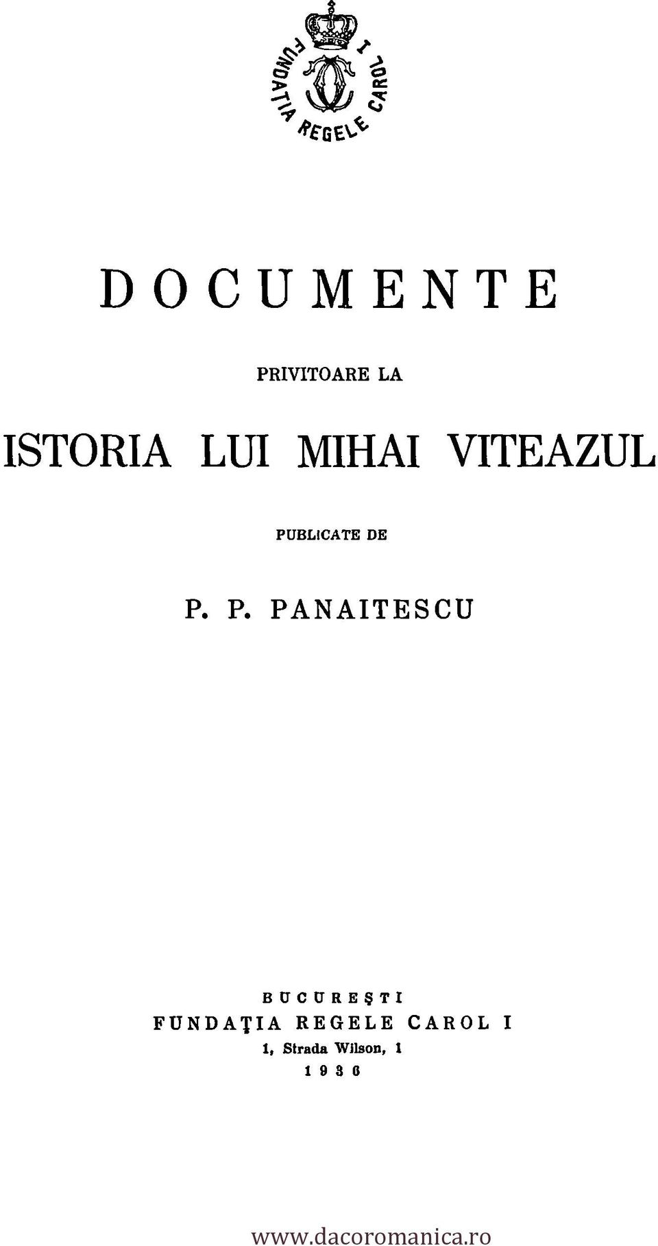 P. PANAITESCU BUCURESTI FUNDATIA