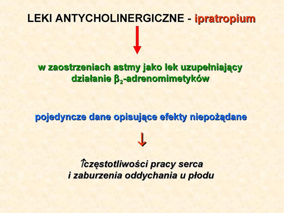 -adrenomimetyków pojedyncze dane opisujące efekty