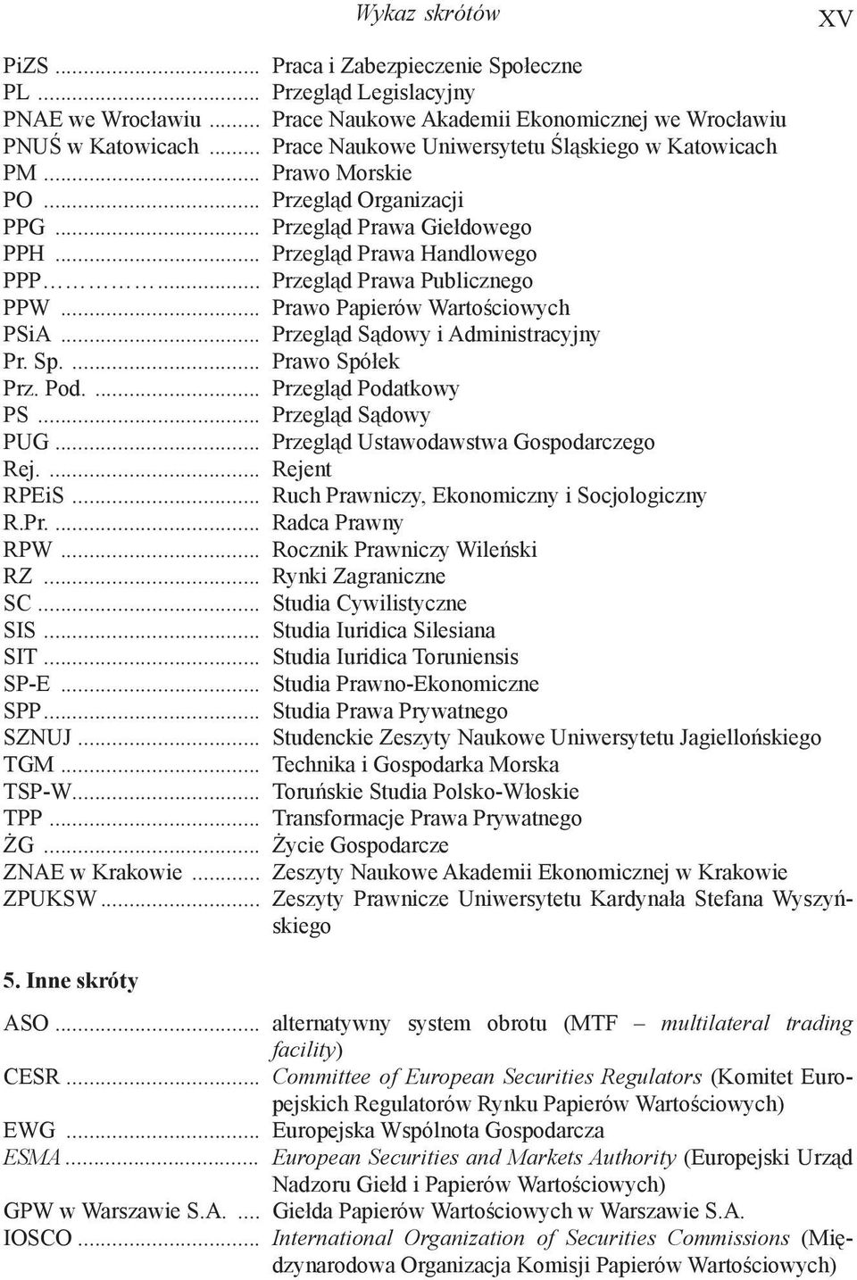 .. Przegląd Prawa Publicznego PPW... Prawo Papierów Wartościowych PSiA... Przegląd Sądowy i Administracyjny Pr. Sp.... Prawo Spółek Prz. Pod.... Przegląd Podatkowy PS... Przegląd Sądowy PUG.