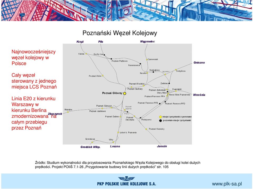 przebiegu przez Poznań Źródło: Studium wykonalności dla przystosowania Poznańskiego Węzła