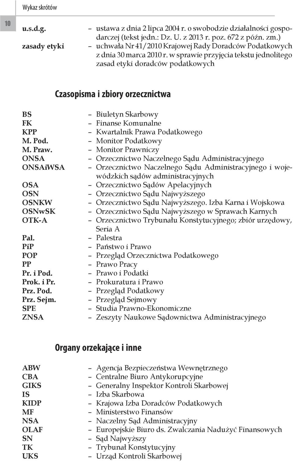 w sprawie przyjęcia tekstu jednolitego zasad etyki doradców podatkowych Czasopisma i zbiory orzecznictwa BS Biuletyn Skarbowy FK Finanse Komunalne KPP Kwartalnik Prawa Podatkowego M. Pod. Monitor Podatkowy M.