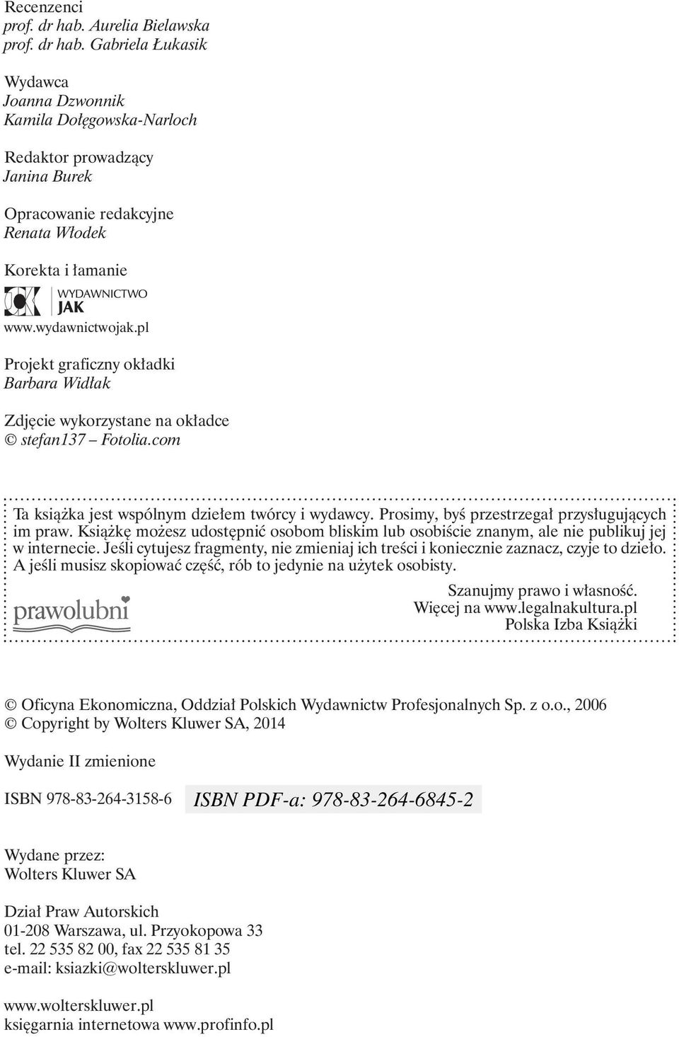 Prosimy, byś przestrzegał przysługujących im praw. Książkę możesz udostępnić osobom bliskim lub osobiście znanym, ale nie publikuj jej w internecie.