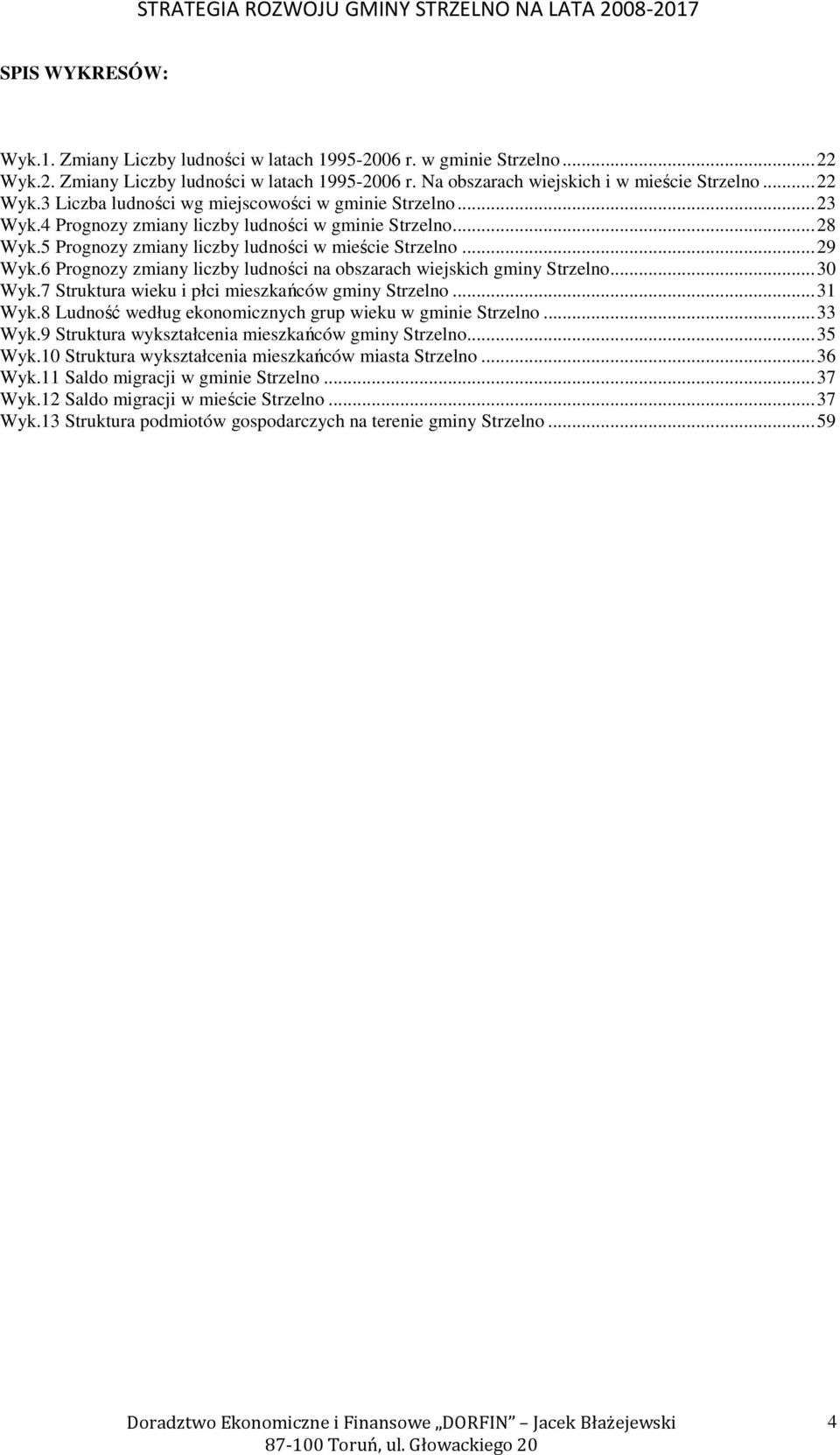 6 Prognozy zmiany liczby ludności na obszarach wiejskich gminy Strzelno...30 Wyk.7 Struktura wieku i płci mieszkańców gminy Strzelno...31 Wyk.