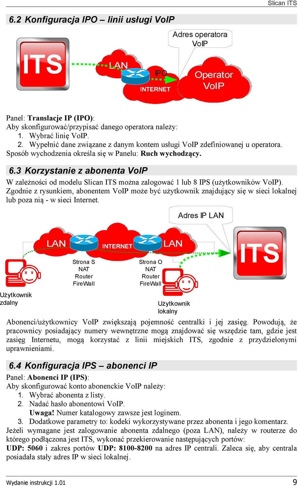 3 Korzystanie z abonenta VoIP W zależności od modelu Slican ITS można zalogować 1 lub 8 IPS (użytkowników VoIP).