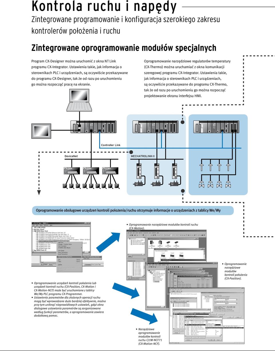 Ustawienia takie, jak informacja o sterownikach PLC i urządzeniach, są oczywiście przekazywane do programu CX-Designer, tak że od razu po uruchomieniu go można rozpocząć pracę na ekranie.