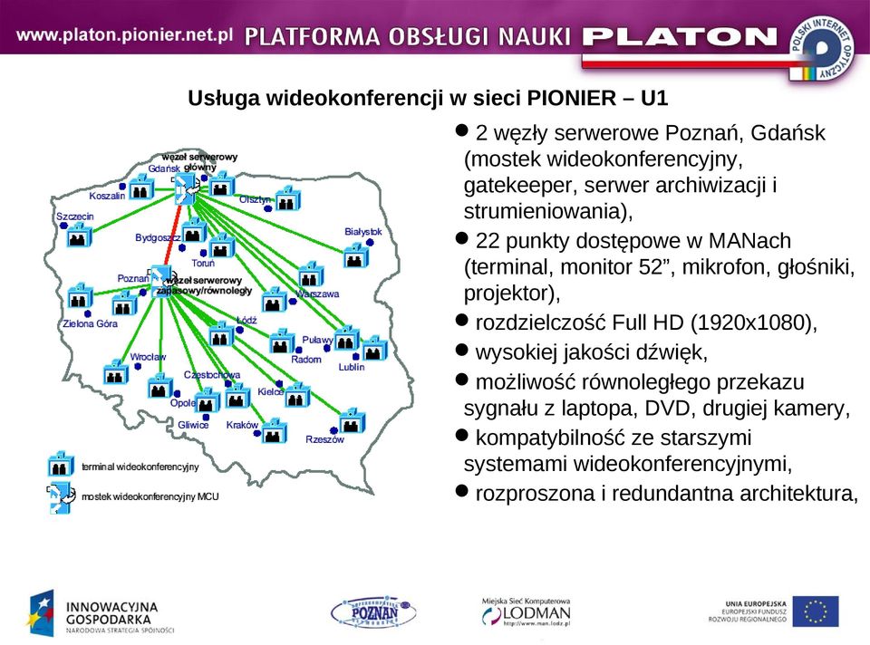 projektor), rozdzielczość Full HD (1920x1080), wysokiej jakości dźwięk, możliwość równoległego przekazu sygnału z