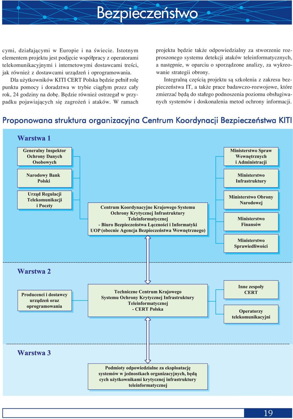 Dla uøytkownikûw KITI CERT Polska bídzie pe ni rolí punktu pomocy i doradztwa w trybie ciπg ym przez ca y rok, 24 godziny na dobí.