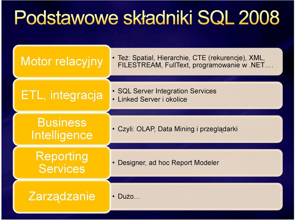 ETL, integracja Business Intelligence Reporting Services SQL Server