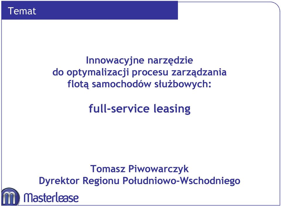 samochodów służbowych: full-service leasing