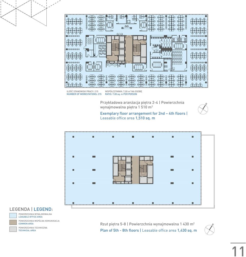 floors Leasable office area 1,510 sq.