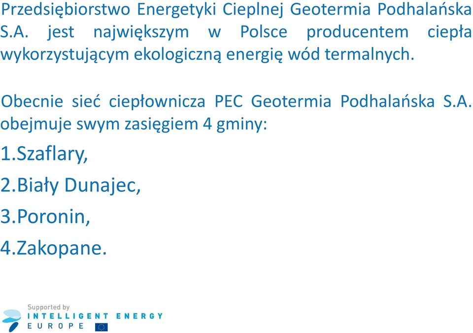 energię wód termalnych.