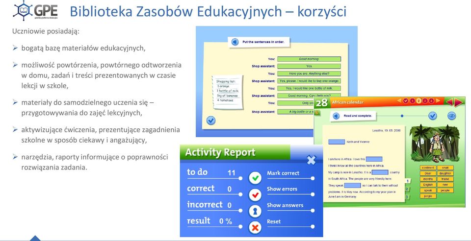 do samodzielnego uczenia się przygotowywania do zajęć lekcyjnych, aktywizujące ćwiczenia, prezentujące