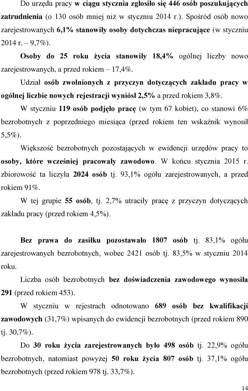 Osoby do 25 roku życia stanowiły 18,4% ogólnej liczby nowo zarejestrowanych, a przed rokiem 17,4%.